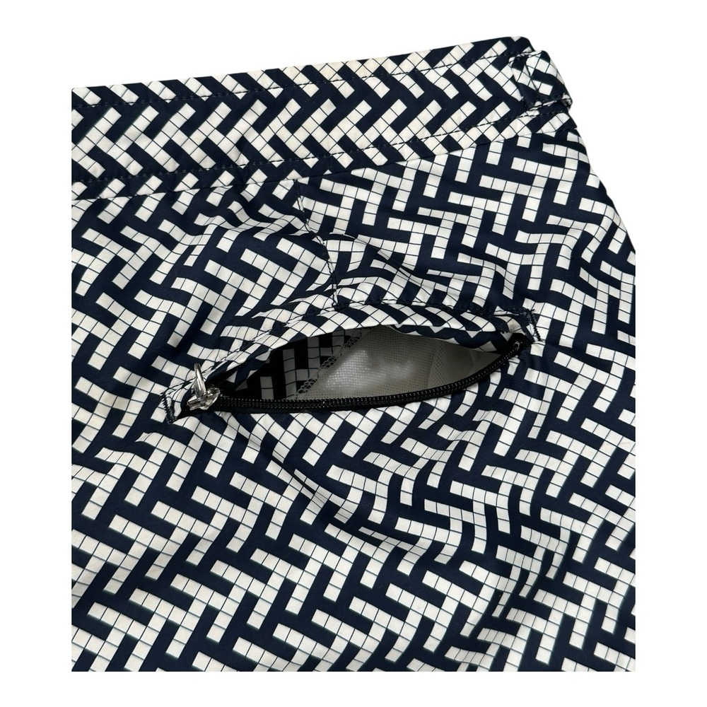 Orlebar Brown Bulldog Maro Navy Cloud Triangle Print Swim Trunks Size 40 - Picture 5 of 16